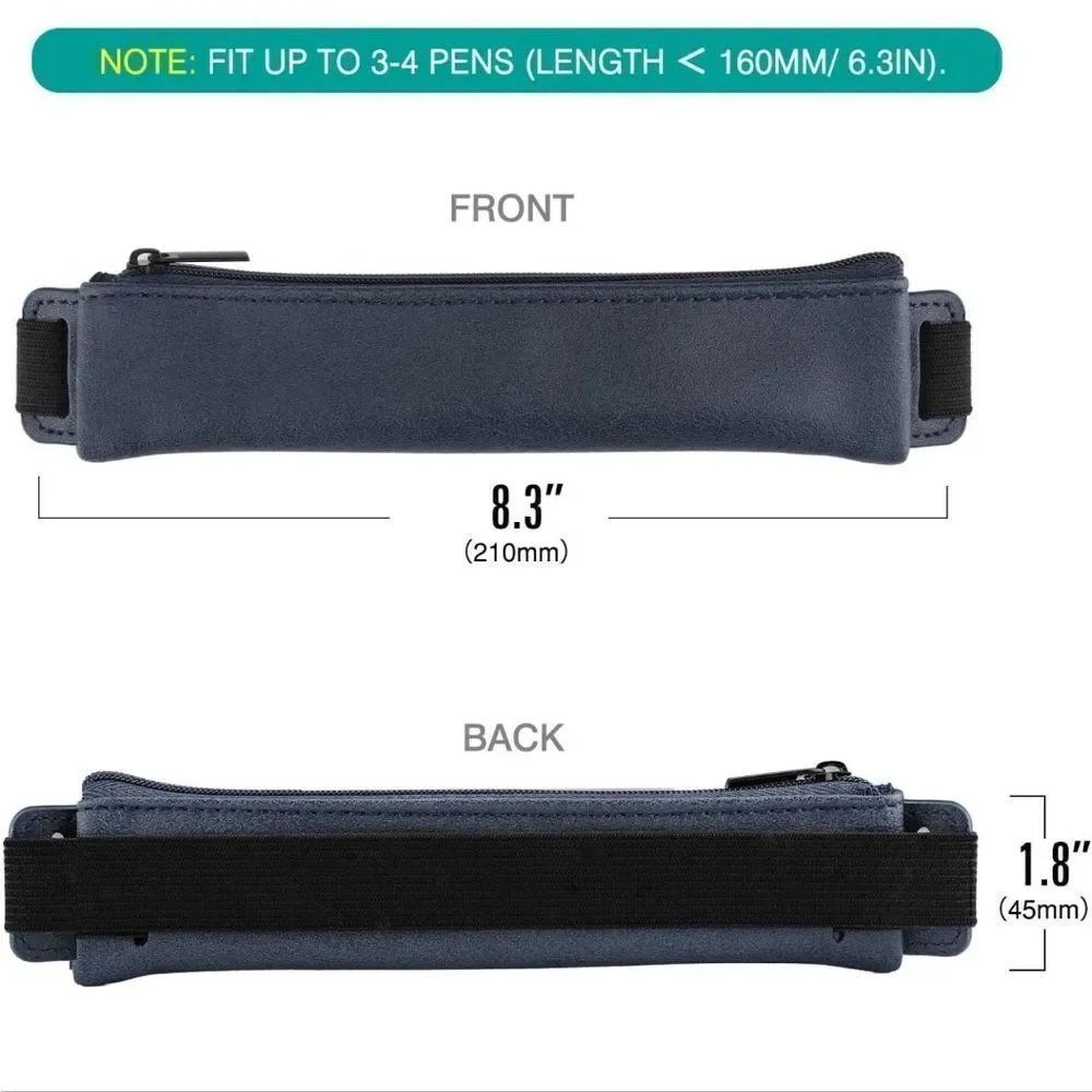 MoKo Pencil Case (2 Pack) PU Leather Pen Pencil Pouch Holder Stationery Zipper